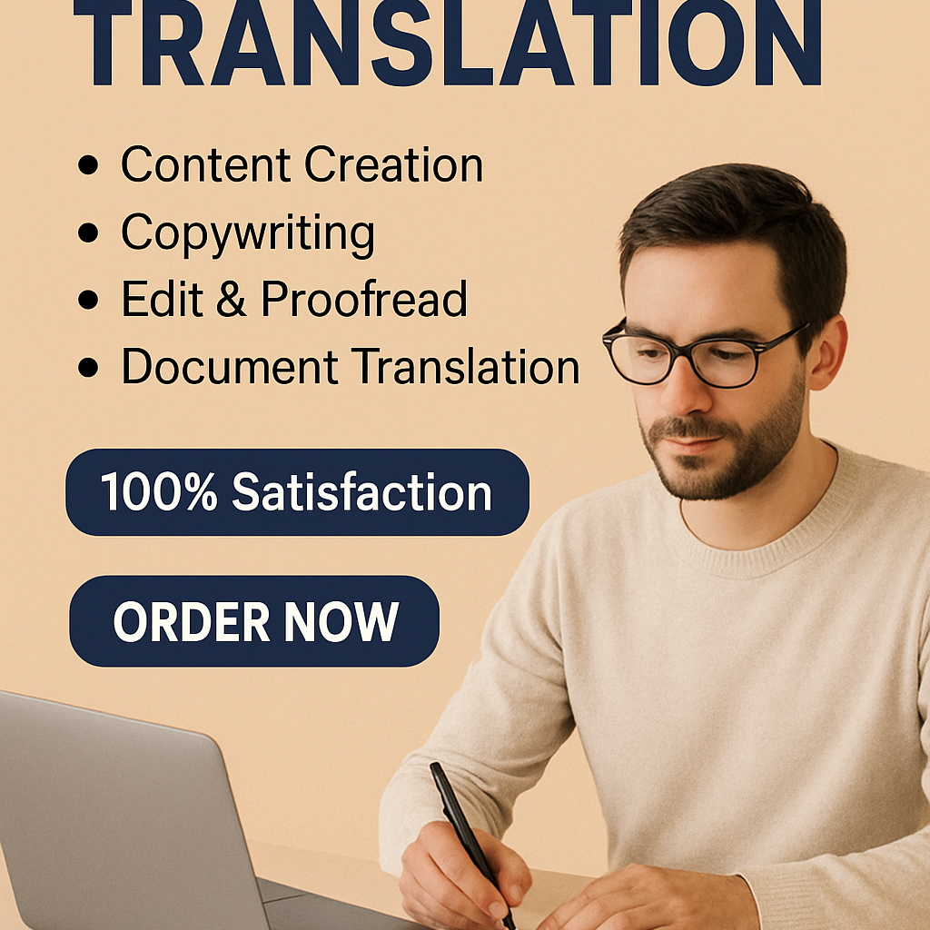 20743I Will Provide Expert Multilingual Translation, Technical Writing, and DTP Local