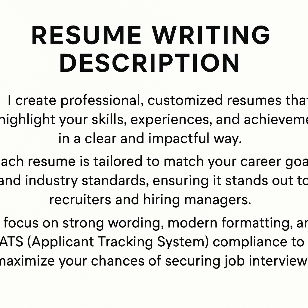 21946I will write a professional resume for you