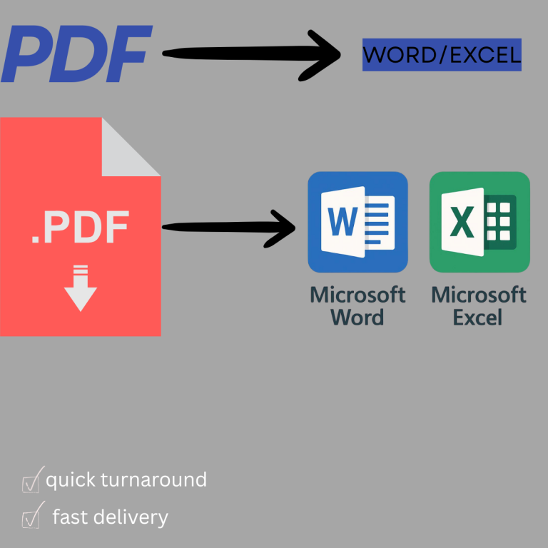 39471I will convert PDF files into editable Word or Excel documents